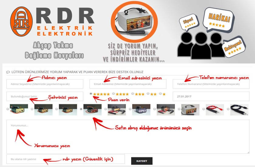 Yorum Tavsiye Ahşap Yakma Havyası RDR Elektronik